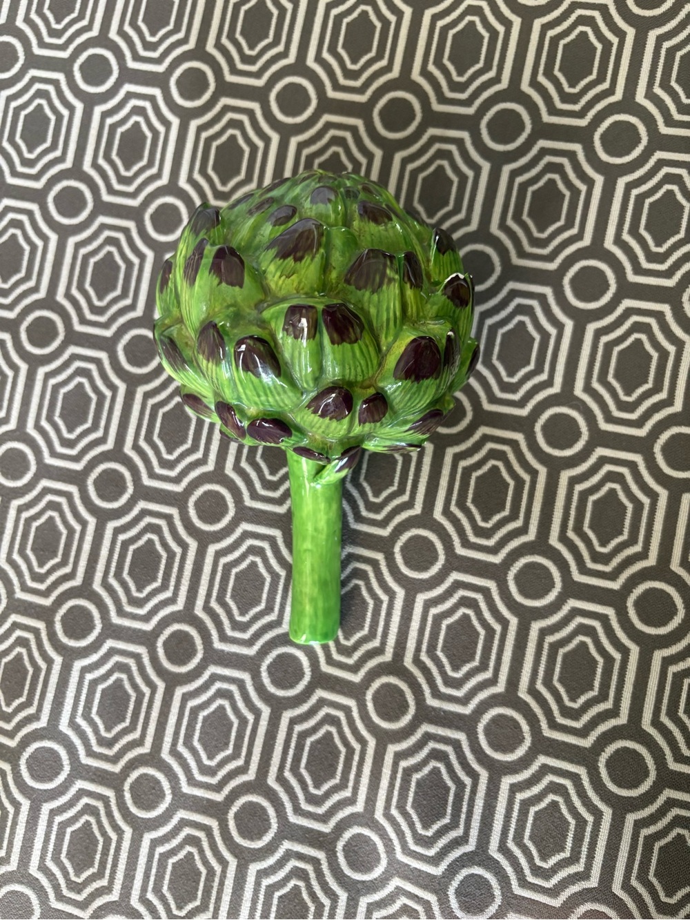 Hand-Painted Ceramic Artichoke Sculpture - Green - Picture 11 of 16